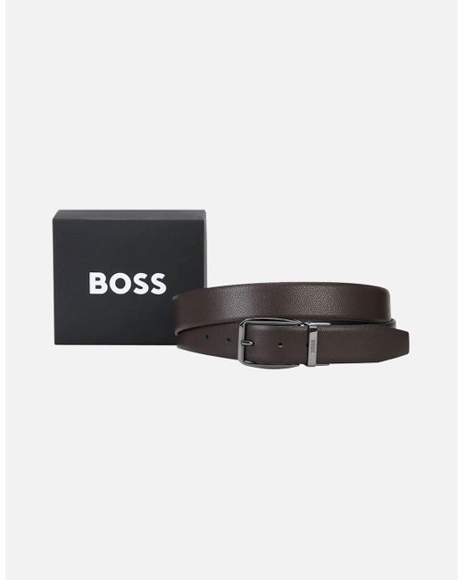 Boss Black Boss Oanto_Or35_Sp Leather Belt Dark for men