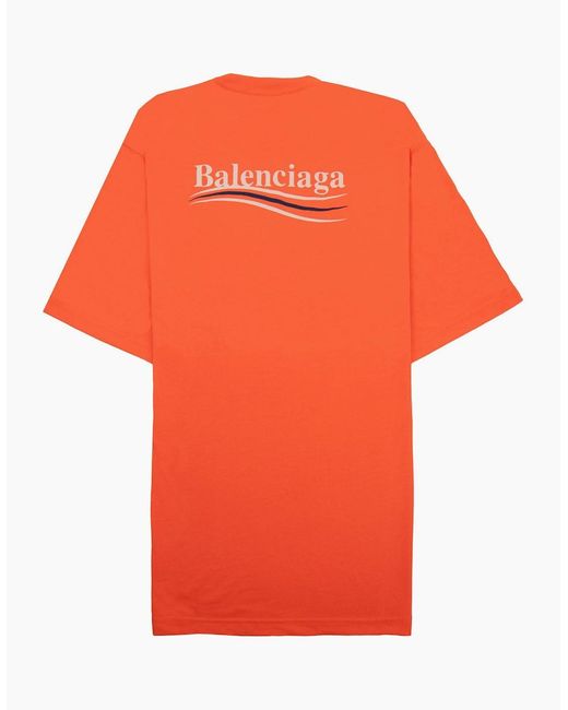Balenciaga Orange Political Campaign Reg Fit T-Shirt for men
