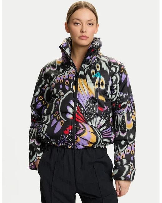 Adidas Gray X Farm Rio Quilted Puffer Jacket