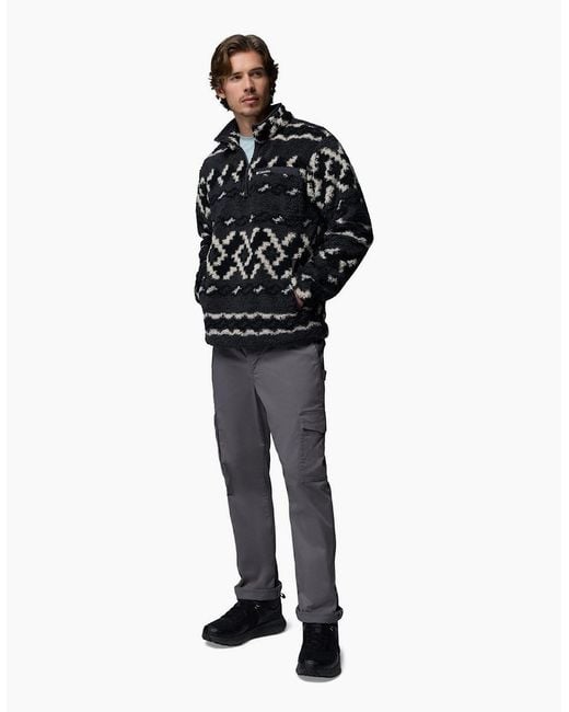 Columbia Black Rugged Ridge High Pile Half Zip Fleece Pullover for men