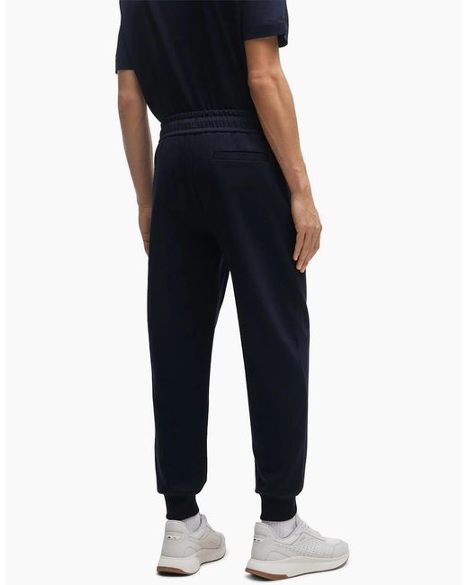 Boss Blue Larsen Solid Patterned Slim Joggers for men