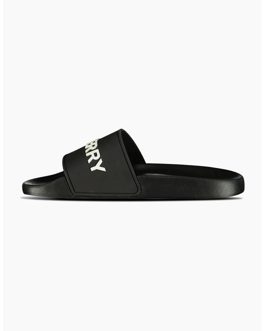 Burberry Black Logo Tech Furley Sliders
