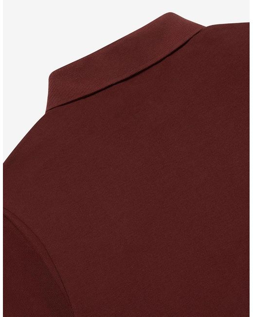 Oliver Sweeney Red Long Sleeve Cotton Pique Polo Shirt for men