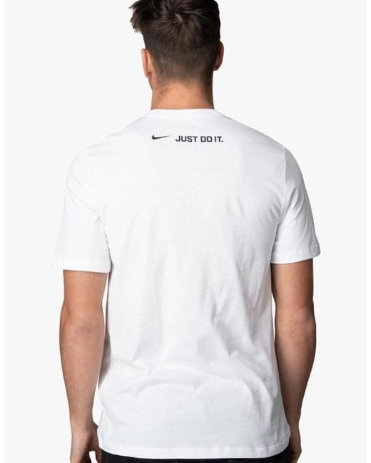 Nike White Air Sportswear Graphic Print Logo T Shirt for men