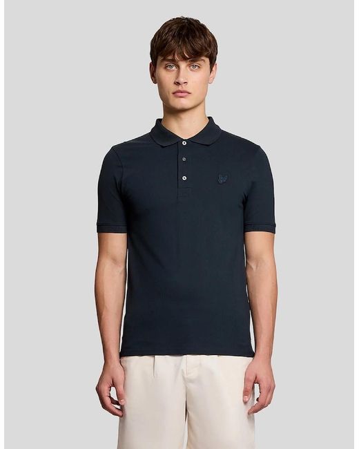 Lyle & Scott Blue Superfine Cotton Polo Shirt for men