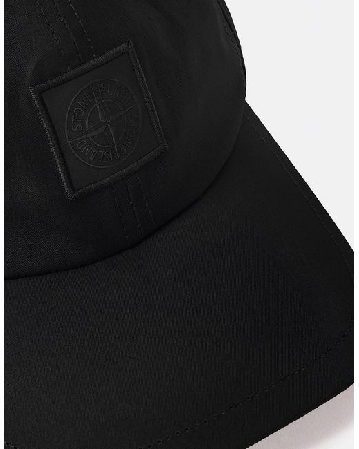 Stone Island Black Sof01 Ghost Patch Cap for men