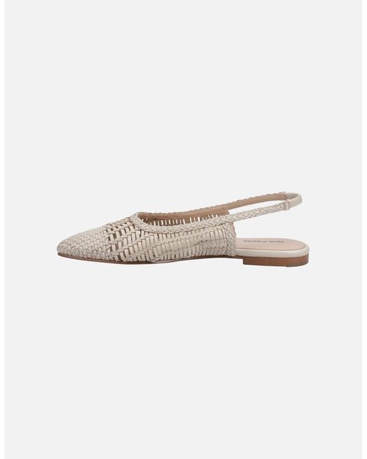 Hush Puppies White Dalia Slingback Ballerina Shoes