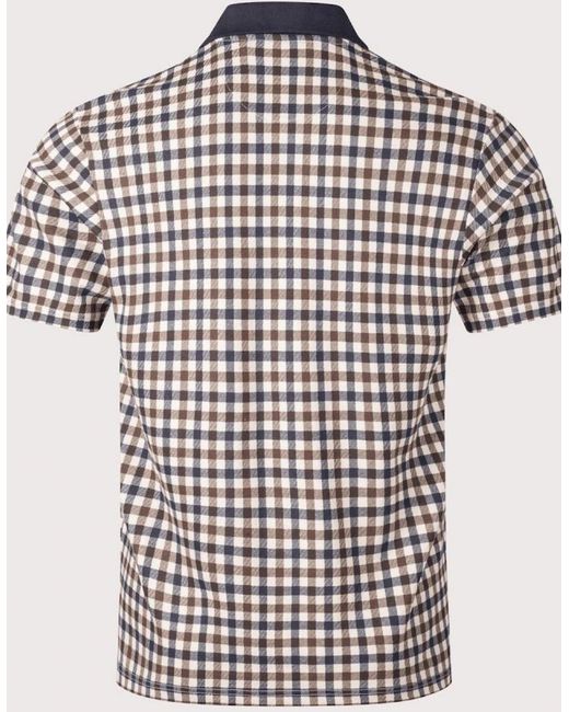 Aquascutum Multicolor Micro Check Polo Shirt for men