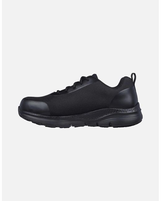 Skechers Black Workwear Arch Fit Sr Ringstap Textile Safety Trainers for men