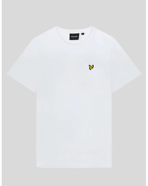 Lyle & Scott White Cotton Crew Neck T-Shirt for men