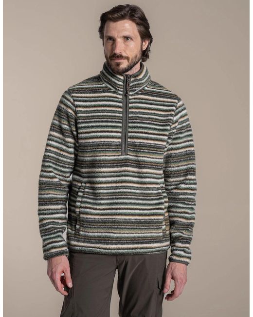 Craghoppers Gray Tatton Ii Contrast Striped Fleece Top for men