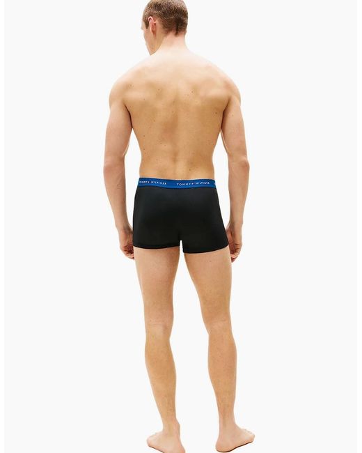 Tommy Hilfiger Black 3-Pack Signature Cotton Boxer Trunks, W for men