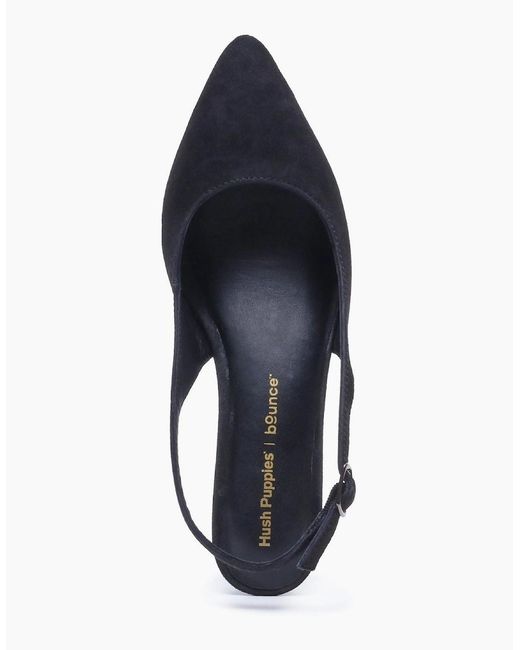 Hush Puppies Blue Nahla Buckle Kitten Heel Pointy Slingback Shoes