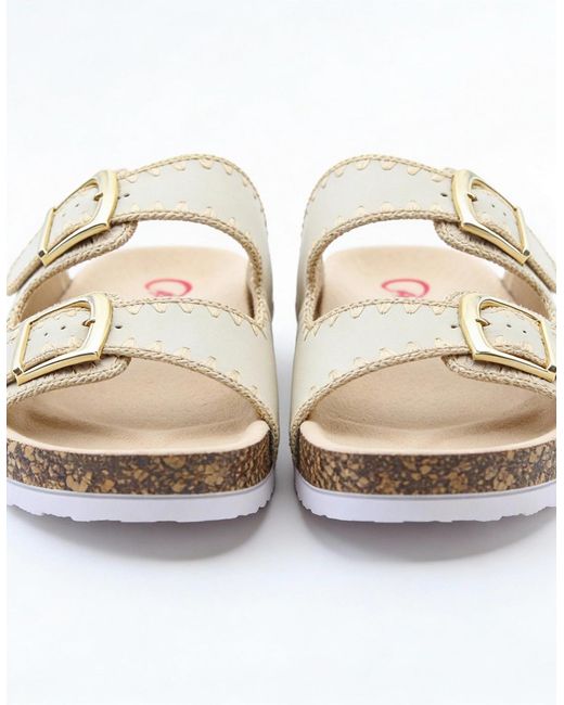 Heavenly Feet White Sandy Mules Sandals