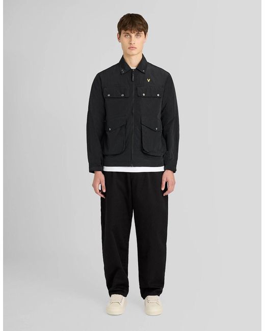 Lyle & Scott Black Lightweight Utility Jacket for men