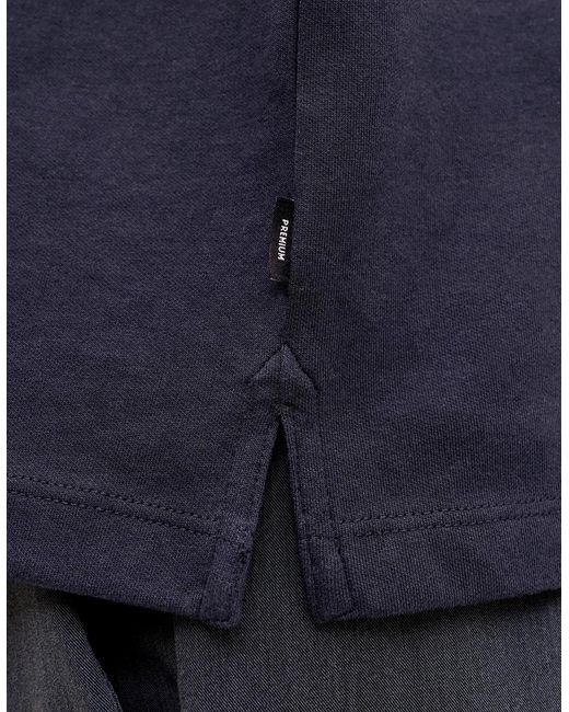 Jack & Jones Blue Jprblaethan Short Sleeve Zip Polo Night Sky for men