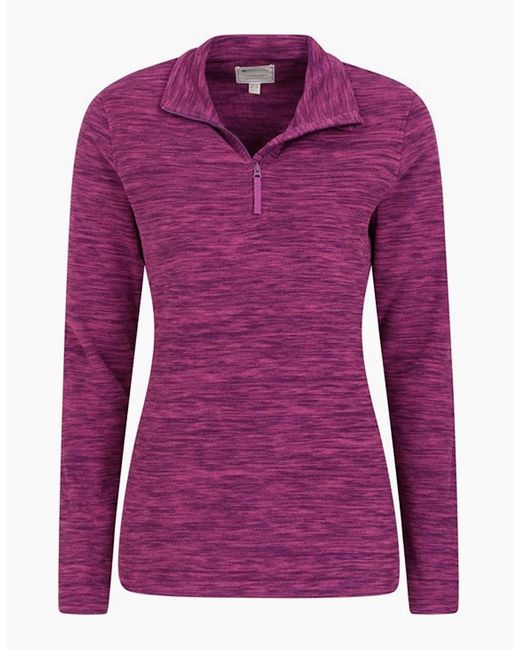 Mountain Warehouse Purple Ladies Snowdon Melange Fleece Top