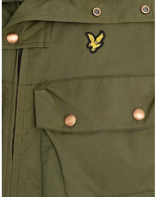 Lyle & Scott Green Waxed Guard Parka for men