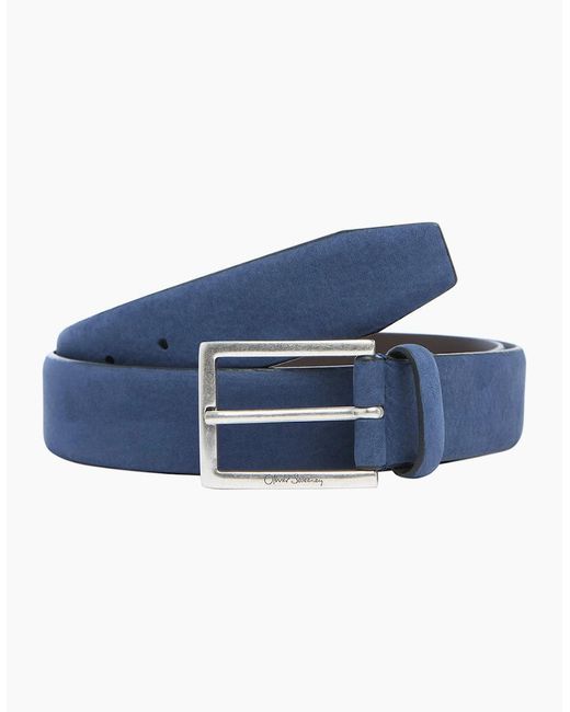Oliver Sweeney Blue Nubuck Belt for men