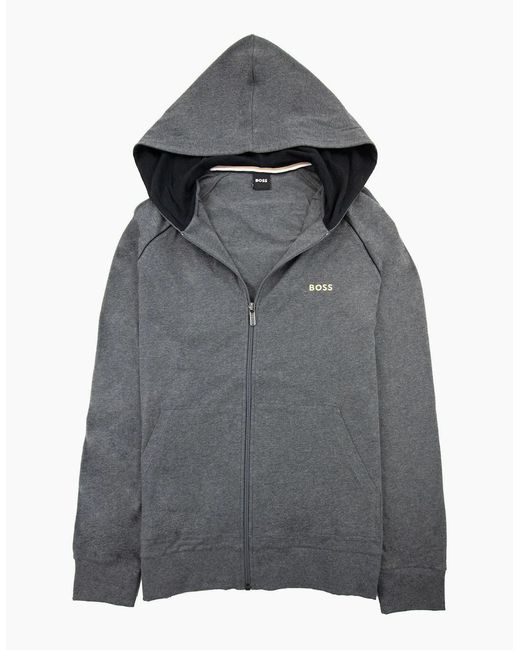 Boss Gray Mix & Match Logo Zip Up Jacket Dark 010 for men