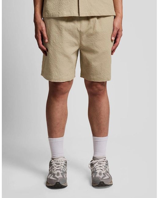 Lyle & Scott Natural Textured Resort Shorts for men