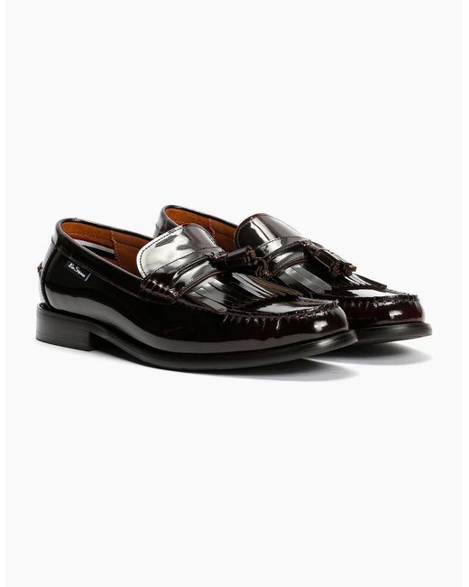 Ben Sherman Red Buster Leather Burgundy Loafers for men