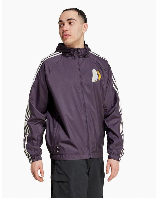 Adidas Purple Szn Wb Anorak for men