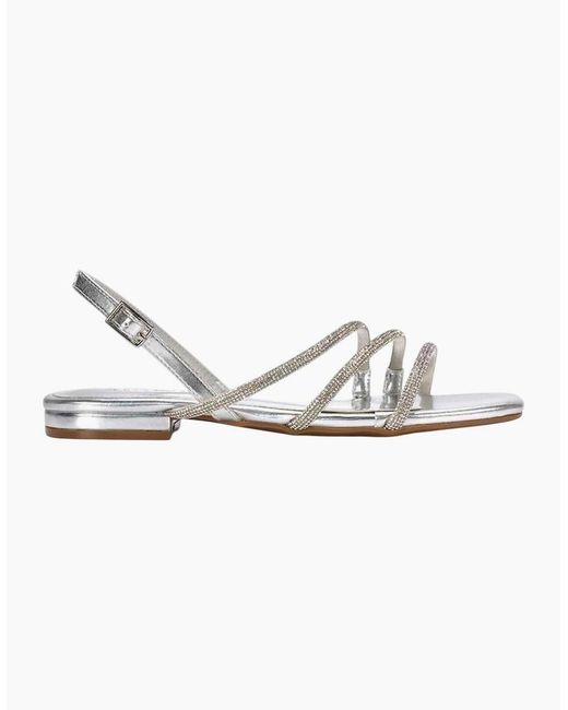 XY London Ladies Abigale Diamante Metallic Sling Back Sandals