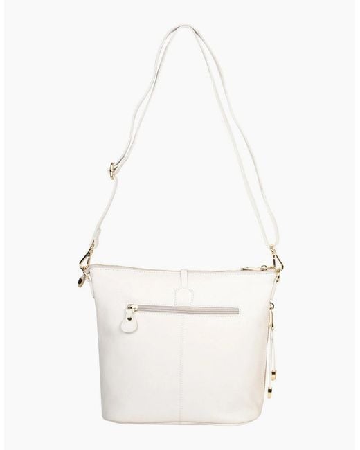 Lakeland Leather White Cartmel Crossbody Handbag