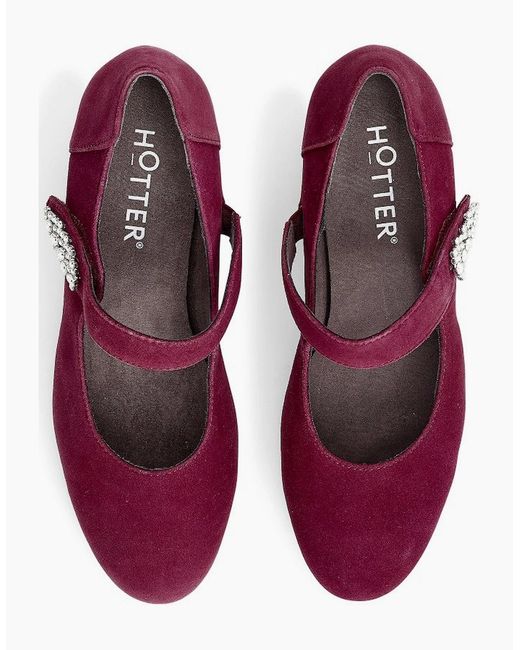 Hotter Purple Duet Wide Fit Mary Jane Shoes