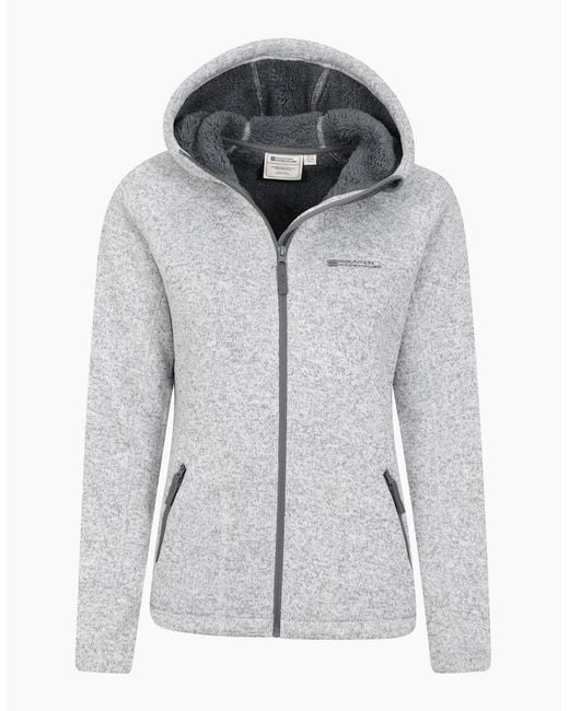 Mountain Warehouse Gray Ladies Nevis Faux Fur Lined Full Zip Hoodie