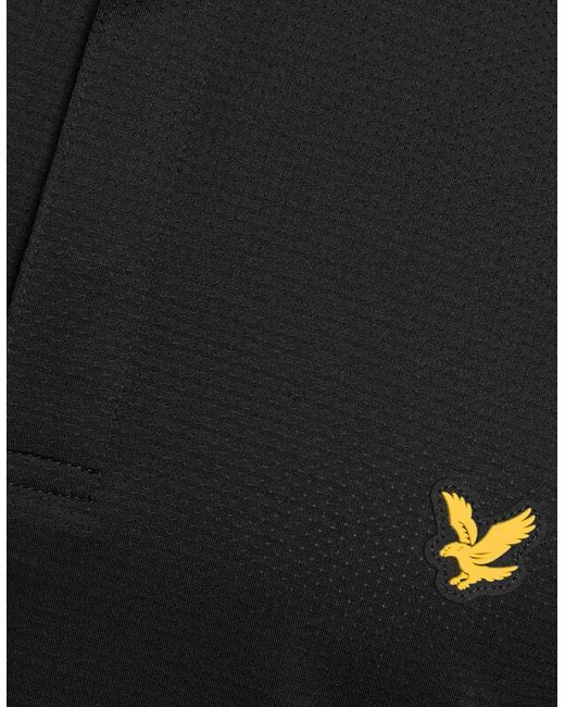 Lyle & Scott Black Concealed Placket Polo Shirt for men