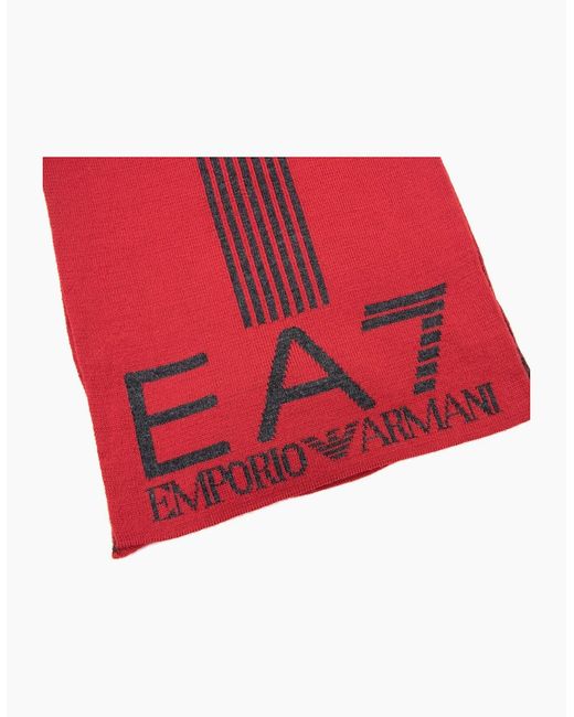 EA7 Red Montain Logo Scarf for men
