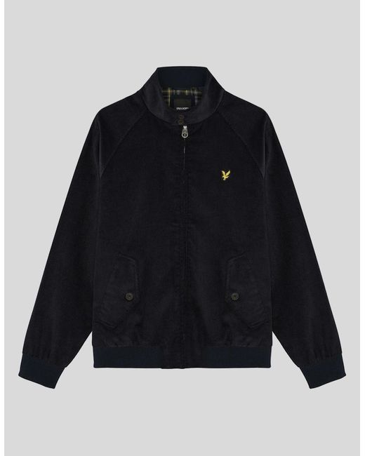 Lyle & Scott Blue Corduroy Harrington Jacket for men