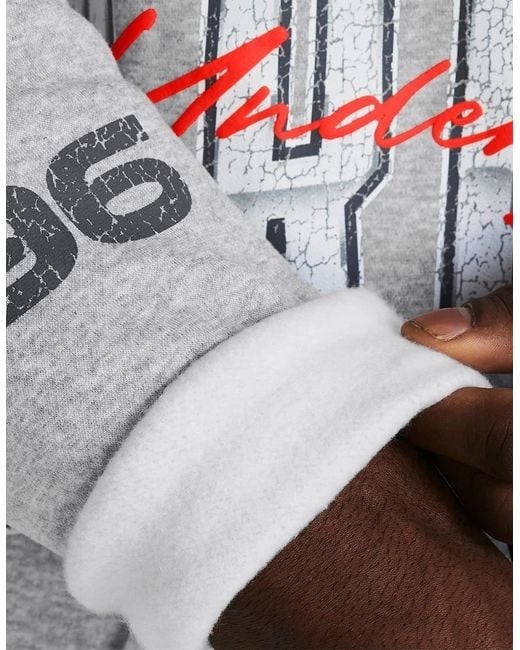 Under Armour Gray Ess Fleece Nov Hoody for men