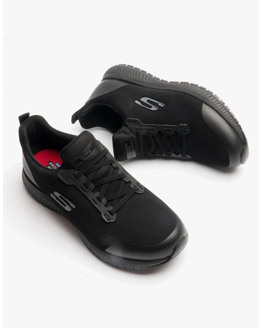 Skechers Black Work 77222Wec Squad Wide Fit Sr Occupational Trainers