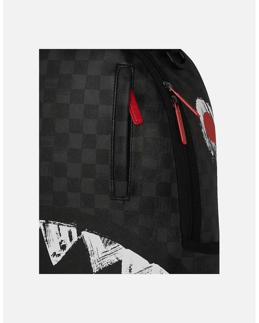 Sprayground Black Scribble Shark Check Backpack
