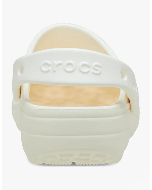 CROCSTM White 210927 Classic Floral Cut Out Clogs Chalk