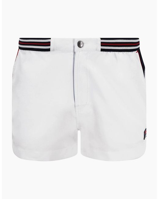 Fila White Hightide Terry Stripe Shorts for men