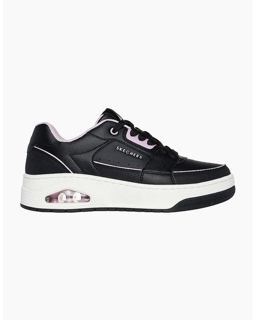 Skechers Blue Ladies Uno Court Leather Trainers