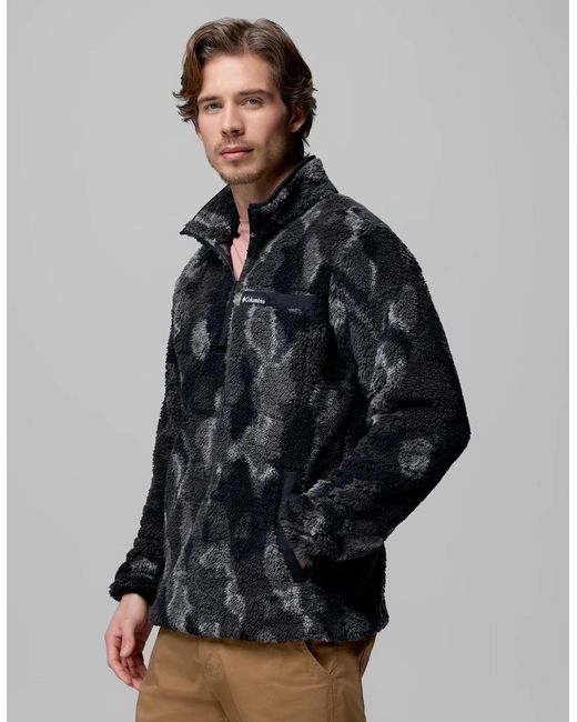 Columbia Black Rugged Ridge Sherpa Half Zip Fleece