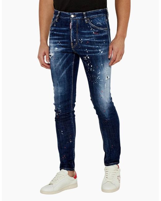 DSquared² Blue Cool Guy Jeans Paint Splatter Design for men