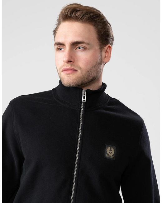 Belstaff Black Zip Through Sweatshirt for men