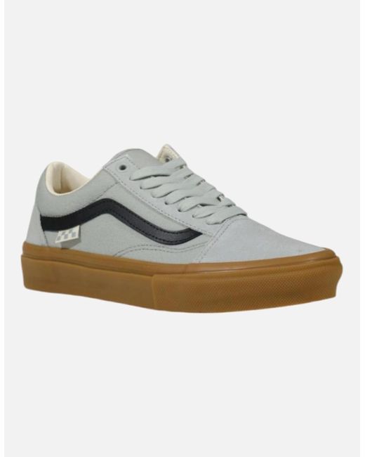 Vans Gray Leather Lace-Up Rubber Sole Sneakers