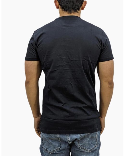 Ellesse Black Giniti T Shirt Crew Neck Short Sleeve Cotton Top Summer Holiday Tee for men