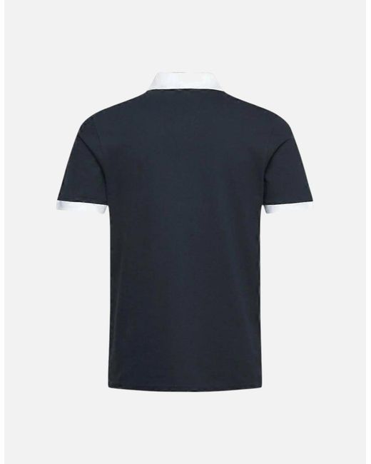Lyle & Scott Blue Polo Shirt Sp2256 Short Sleeve Superfine Contrast Cotton Tee for men
