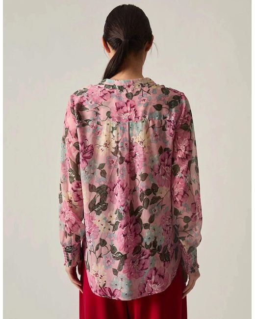 James Lakeland Red Peony Print Blouse