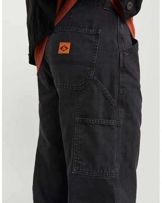 Jack & Jones Black Eddie Carpenter Relaxed Fit Jeans for men