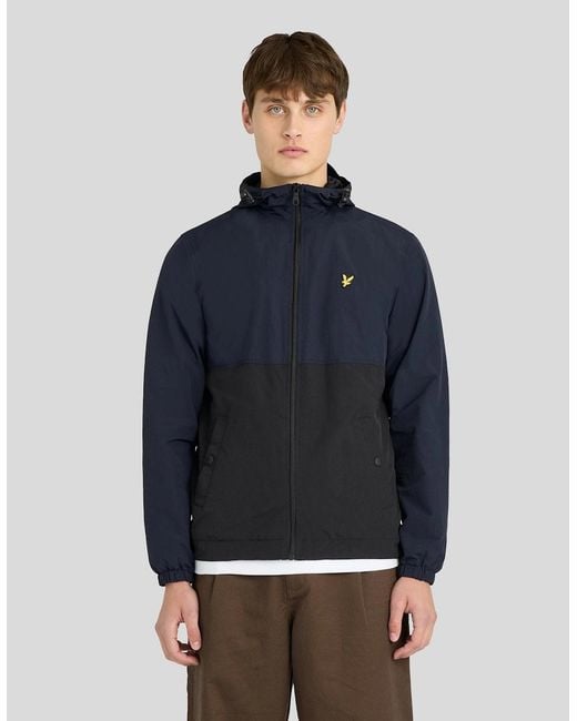 Lyle & Scott Blue Colour Block Water Resistant Jacket for men