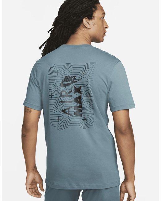 Nike Air Max Blue Sportswear Graphic Logo T Shirt for men